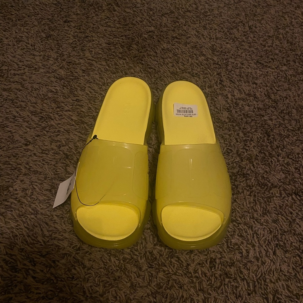 Bright Yellow Slide Sandals